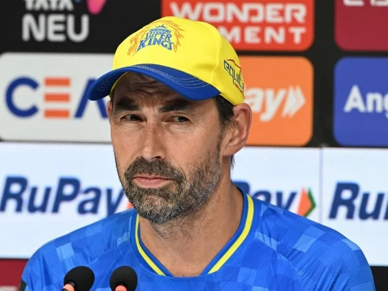 Stephen Fleming addressing the media after CSK’s loss to SRH in IPL 2025 at MA Chidambaram Stadium