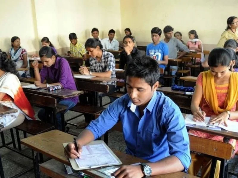 Students at AP SSC exam center for March 2025 exams