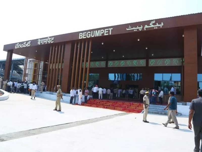 Modernized Begumpet Railway Station with new facilities under construction
