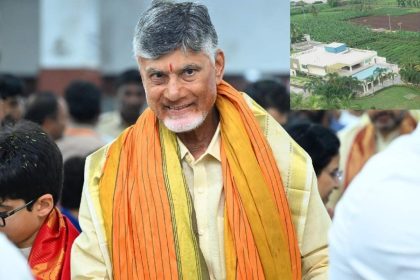 Chandrababu Naidu laying foundation stone for new house in Amaravati