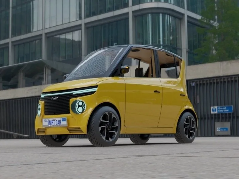 PMV EaS E interior with touchscreen infotainment