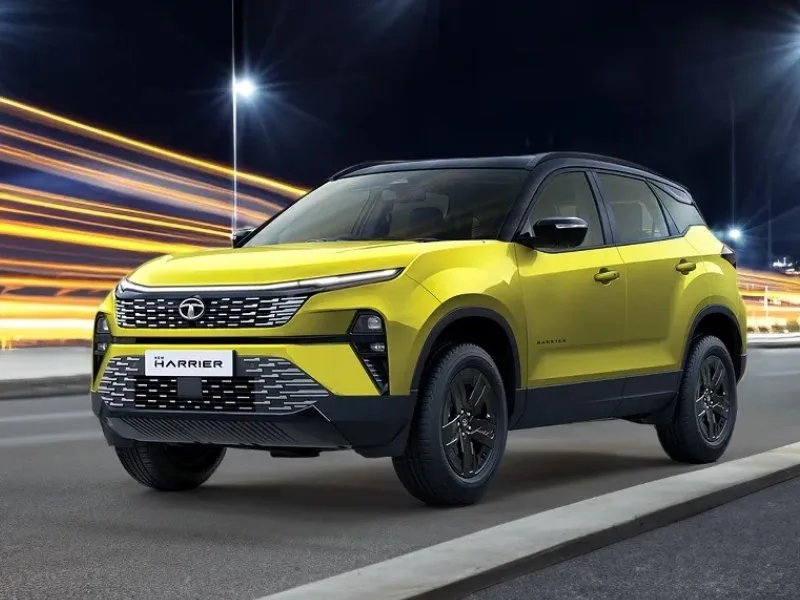 Interior of Tata Harrier 2025 with touchscreen infotainment and premium cabin design