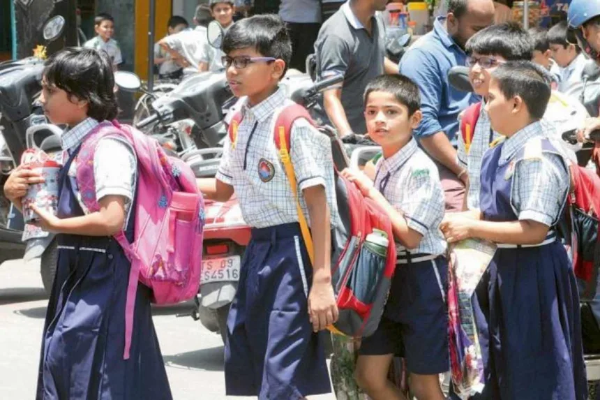 Students participating in creative arts activities at Telangana government school summer camps 2025