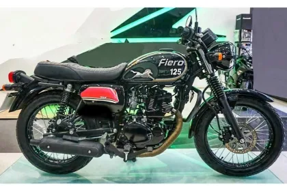 TVS Fiero 125 retro commuter bike with LED headlight