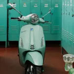 Vespa Elettrica with iconic retro LED headlamp