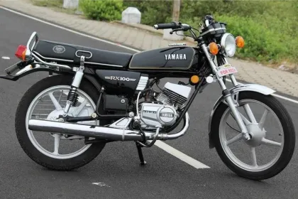 Yamaha RX 100 with iconic retro design