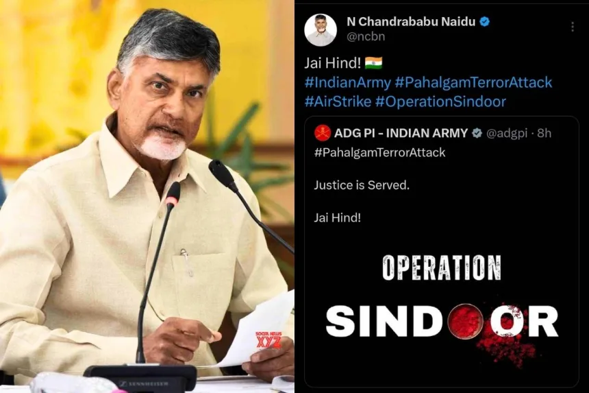 Andhra Pradesh CM Chandrababu Naidu’s emotional Jai Hind post on X celebrating Operation Sindoor, 2025