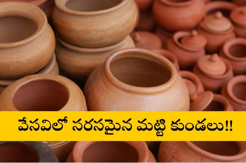 Affordable clay pots displayed at Kothapet market in Hyderabad for summer cooking and storage, 2025