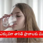 Glass of water with warning about health risks of overhydration in 2025
