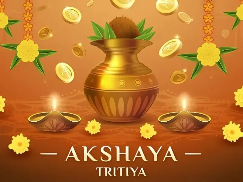 Display of gold coins at a jewellery shop in Andhra Pradesh for Akshaya Tritiya 2025