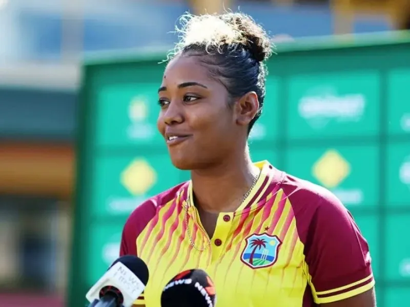 Hayley Matthews, top Dream11 pick, batting for West Indies Women in 3rd T20I 2025.