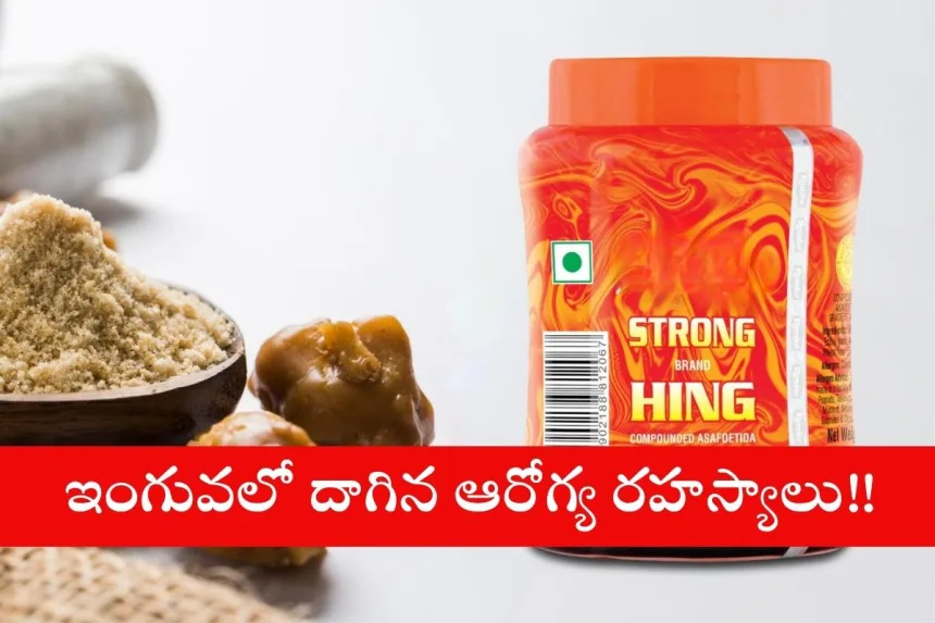 Hing powder in a bowl, showcasing its health benefits and medicinal uses in Telugu for 2025.