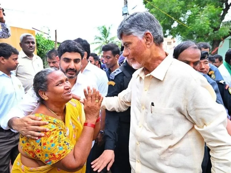 Beneficiaries receiving NTR Bharosa pension at their doorstep in Andhra Pradesh, 2025
