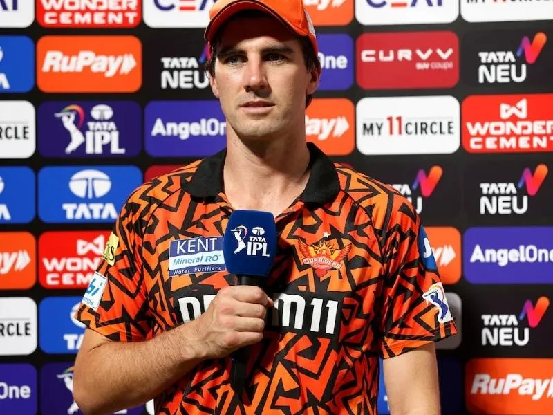 Pat Cummins SRH jerseys during IPL 2025 match presentation