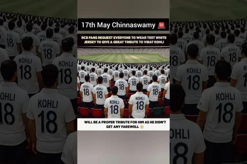 RCB fans are hoping to pay a tribute to Virat Kohli, who recently retired from Test cricket, by wearing white jerseys/t-shirts while going to watch the clash against KKR.