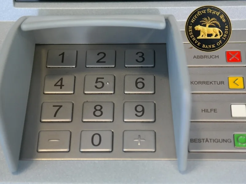 RBI notification displayed at a Telangana ATM announcing fee hike for withdrawals in 2025