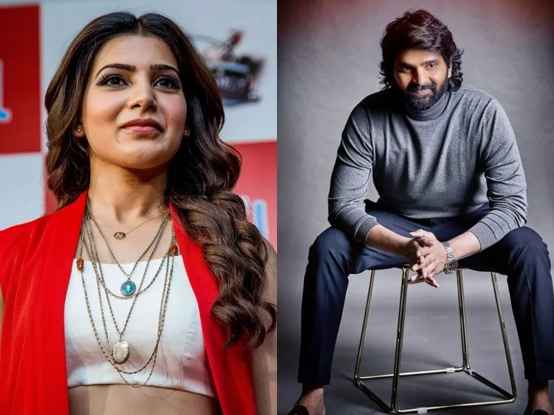 Samantha promoting Subham at a pre-release event in Hyderabad, May 2025