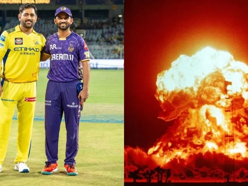 Security personnel at Eden Gardens, Kolkata, after bomb threat email during IPL 2025 match