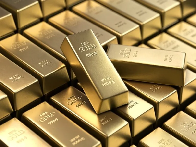 Silver coins with market data reflecting price fall to ₹96,900 in May 2025