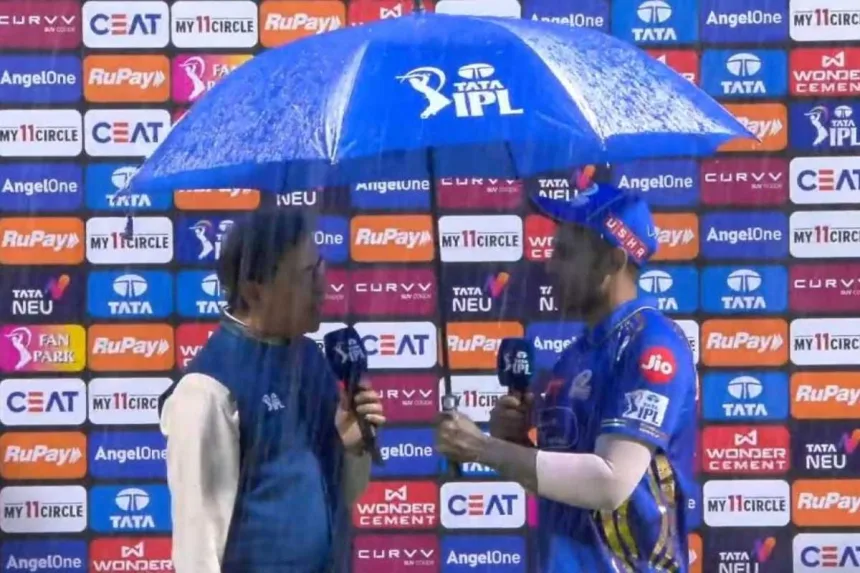 Suryakumar Yadav arrives with umbrella at post-match ceremony, dedicates POTM award to wife