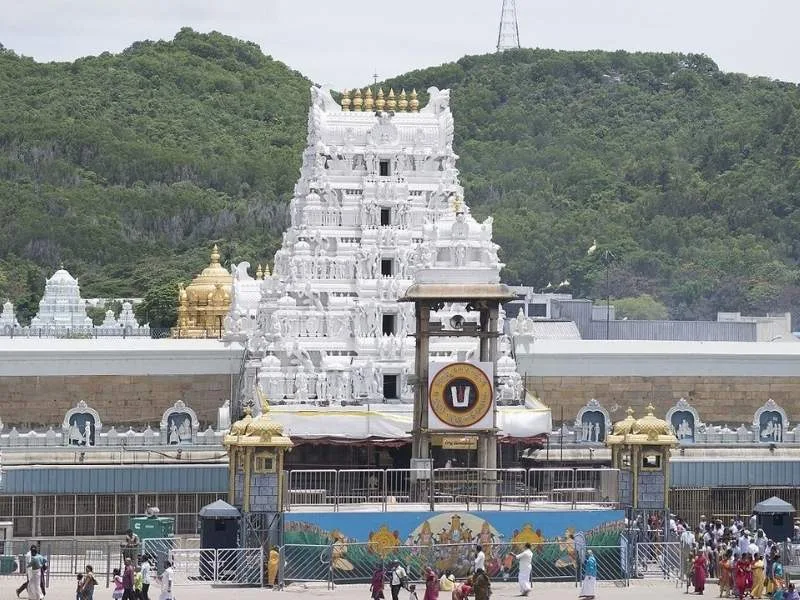 Devotees at a spiritually named TTD guesthouse in Tirumala, enhancing devotional ambience in 2025