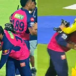 Vaibhav Suryavanshi touches MS Dhoni's feet post winning clash vs CSK
