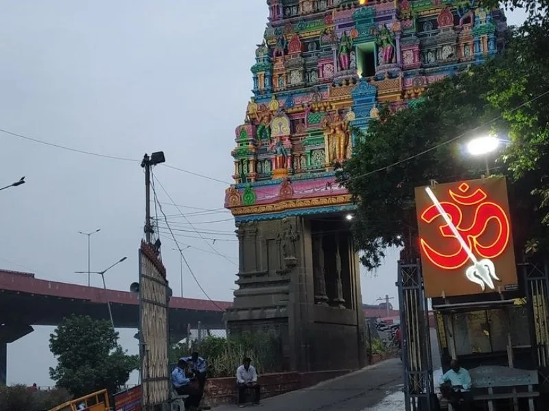 Devotees using Kanakadurganagar route to reach Durga temple during Ghat Road closure in 2025