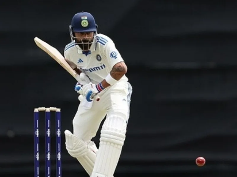 Virat Kohli batting during the Border-Gavaskar Trophy, cited by Gavaskar for his 2025 retirement