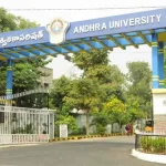Signboard announcing temporary hostel closure at Andhra University in Visakhapatnam for 2025 renovatio