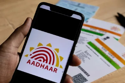 Parents enrolling children at a special Aadhaar center in Andhra Pradesh for kids under 6 in 2025