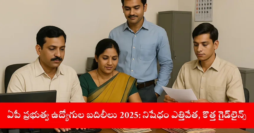 Andhra Pradesh government employee preparing transfer application in 2025