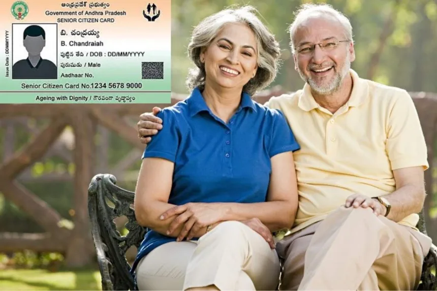 Senior citizen in Andhra Pradesh holding a Senior Citizen Card for benefits in 2025