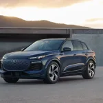 Audi Q6 e-tron with matrix LED headlights and sleek design