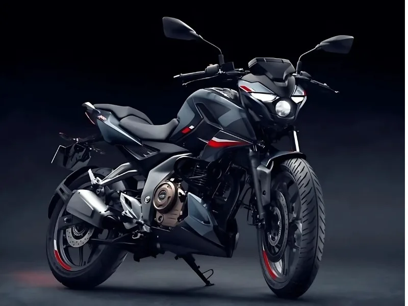 Close-up of Bajaj Pulsar N150 semi-digital instrument cluster with tachometer and fuel gauge