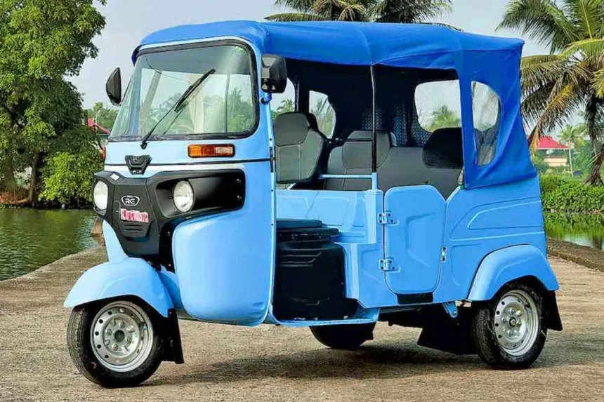 Bajaj RE E-TEC 9.0 electric auto rickshaw on city road