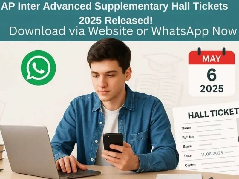 Andhra Pradesh Intermediate Supplementary Exam 2025 hall ticket and exam center