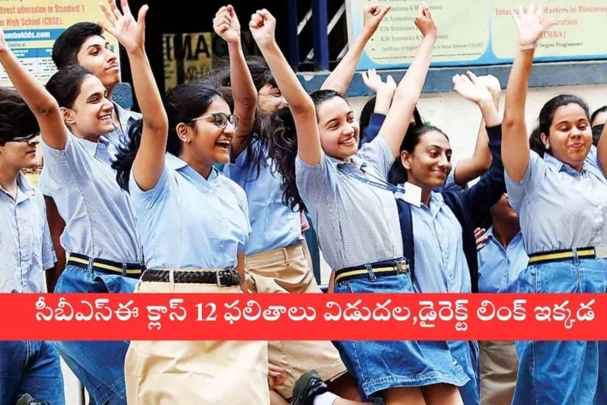 Students checking CBSE Class 12 results 2025 on official website with marksheet download option