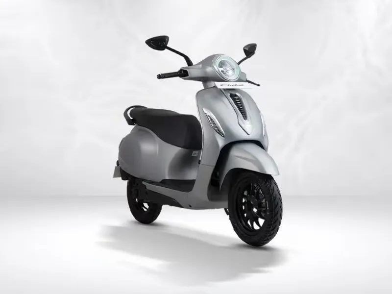 Bajaj Chetak 3503’s color LCD console and underseat storage showcased in 2025 model
