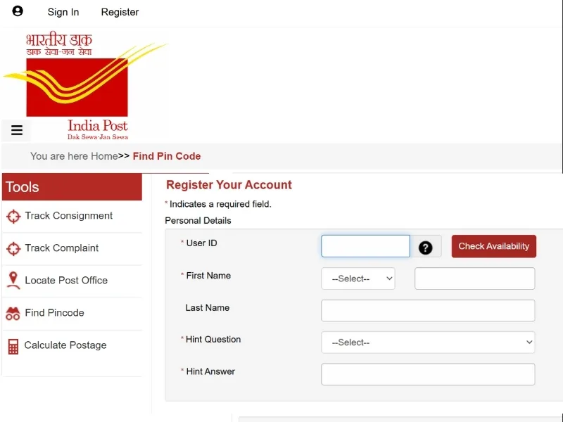 Digital address ID registration interface, 2025