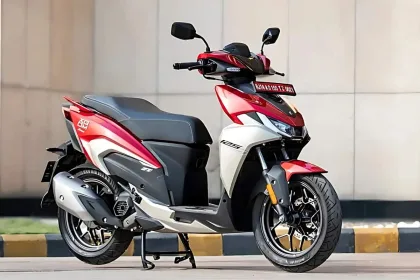 Hero Xoom 125 scooter in Inferno Red color parked on urban street