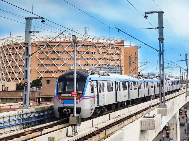 Hyderabad Metro ticket counter displaying new fare structure effective May 17, 2025