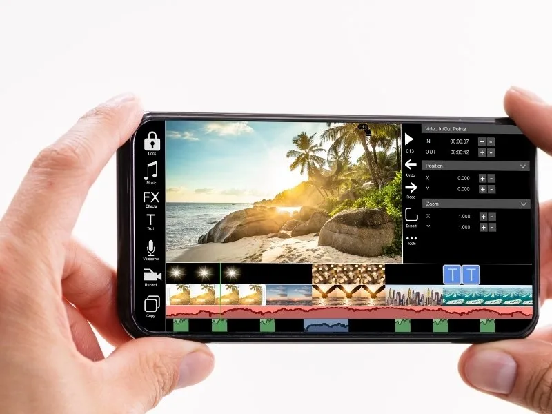 Instagram reel editing interface on budget smartphone, 2025