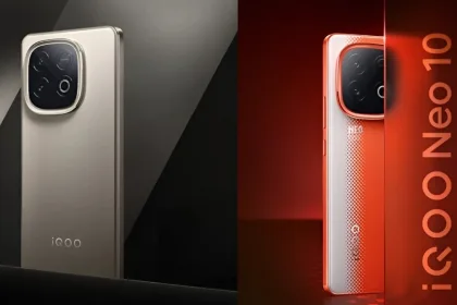 iQOO Neo 10 smartphone in Inferno Red color displayed for India launch 2025