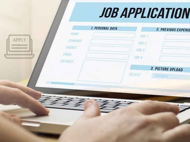 Government job application interface for students, 2025
