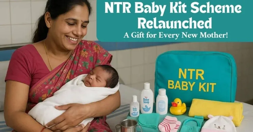 New mother receiving NTR Baby Kit in Andhra Pradesh government hospital, 2025
