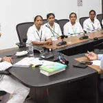 Deputy CM Pawan Kalyan meeting government staff nurses in Pithapuram on International Nurses Day 2025