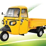 Piaggio Ape Xtra LDX BS6 in Blue parked on city street with halogen headlights and cargo deck
