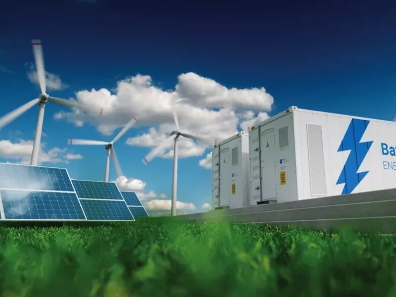 Wind turbines and battery storage system at ReNew Power’s Andhra Pradesh facility 2025