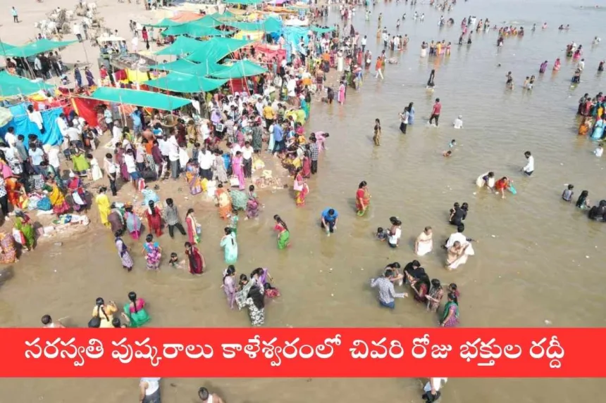 Crowds at Saraswati Pushkaram 2025 in Kaleshwaram on the final day