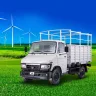 Tata 407 Gold SFC 2025 in blue parked in city with cargo deck, ideal for last-mile logistics